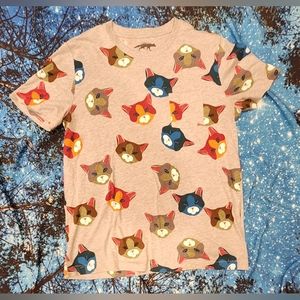 Gray shirt with cat faces XL